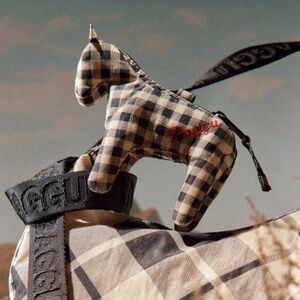 BAGGU—Horse Charm Black & White Gingham NWT